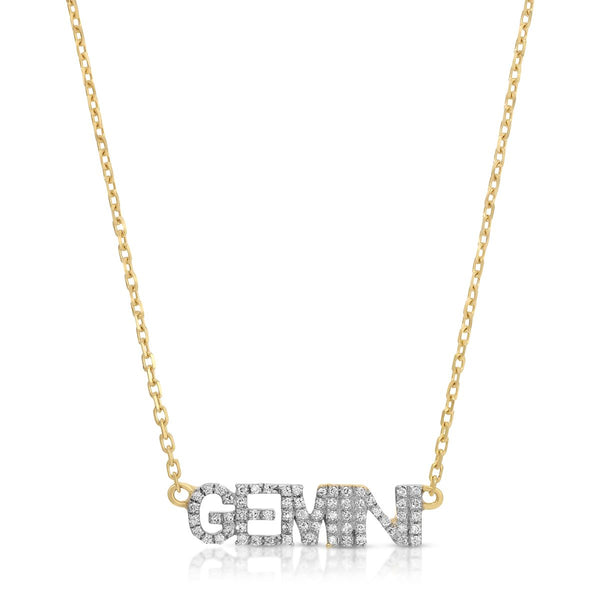 10k Yellow Gold Gemini Horoscope Necklace