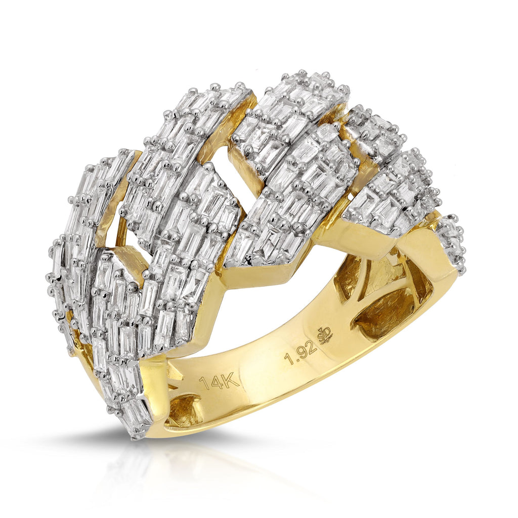 Baguette Diamond Cuban Ring - Artwell&Co