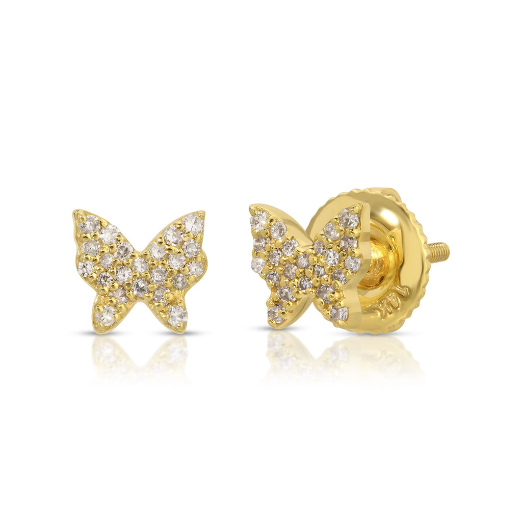 Belizean Butterfly Diamond Stud Earrings - Artwell&Co