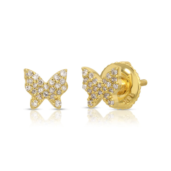 Belizean Butterfly Diamond Stud Earrings
