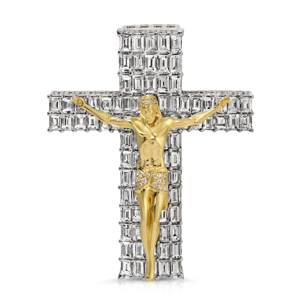 Bless waters Emerald Diamond Cross Pendant