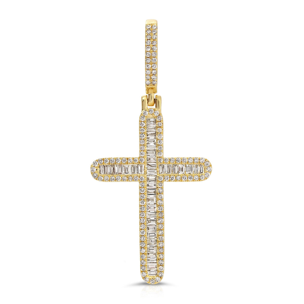 Cathedral Baguette Diamond Cross Pendant - Artwell&Co