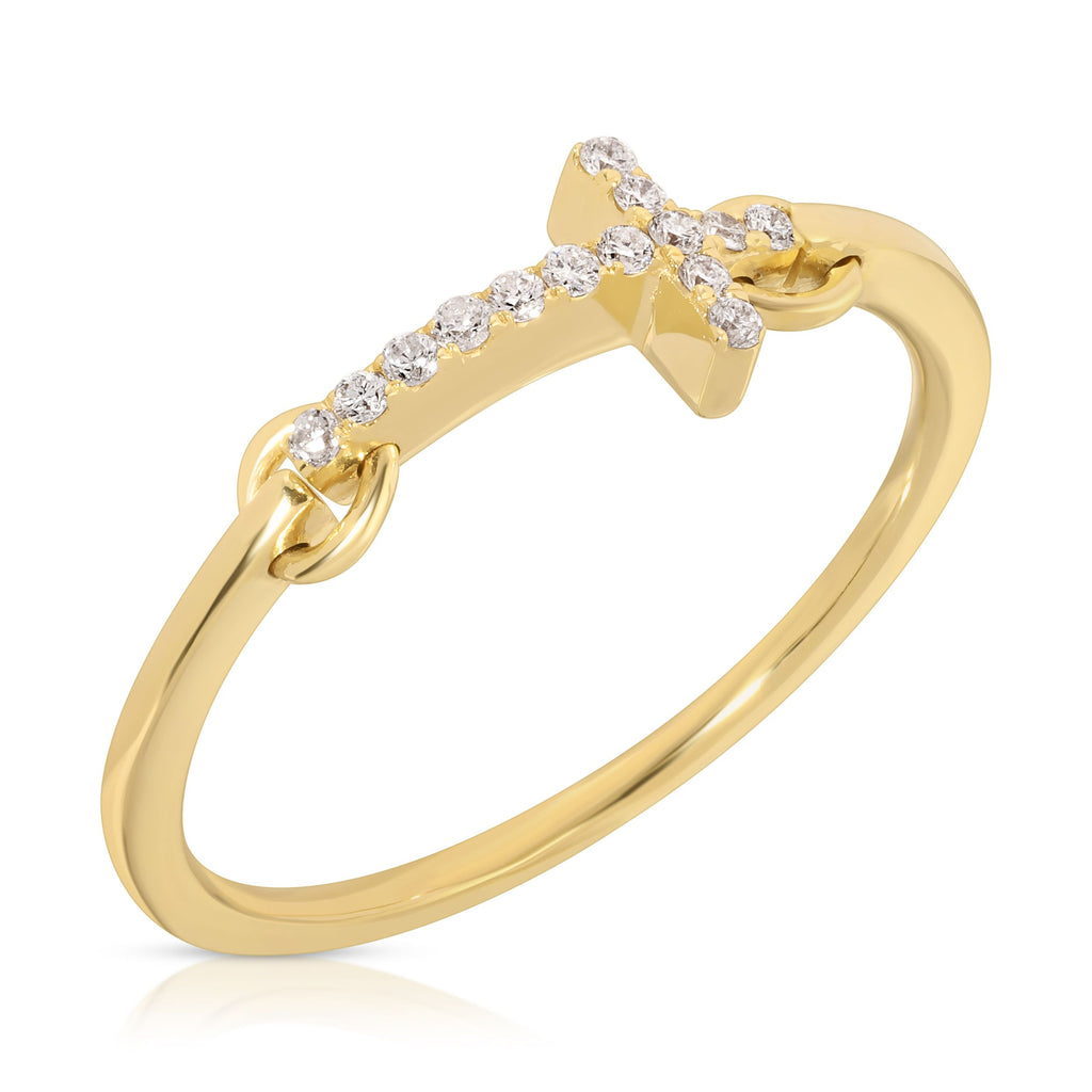 Cross anchor Diamond Ring - Artwell&Co