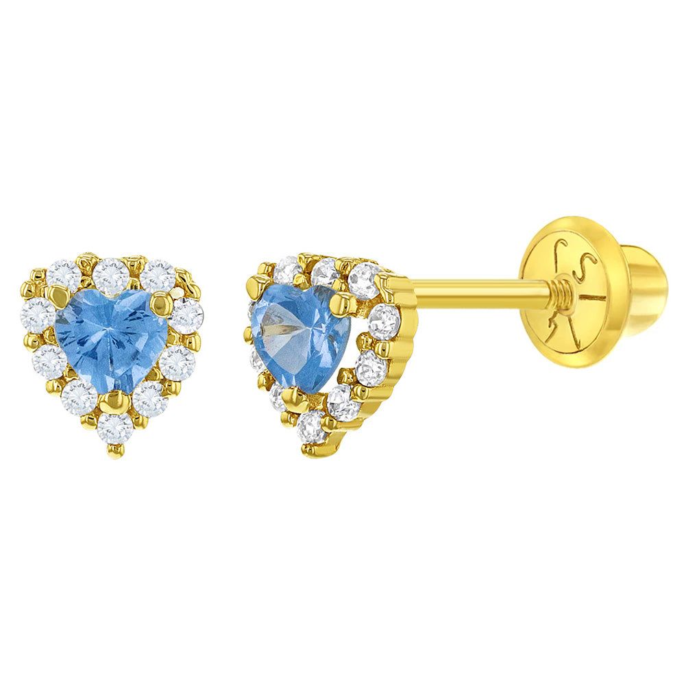 Princess blue heart Stud Earrings - Artwell&Co