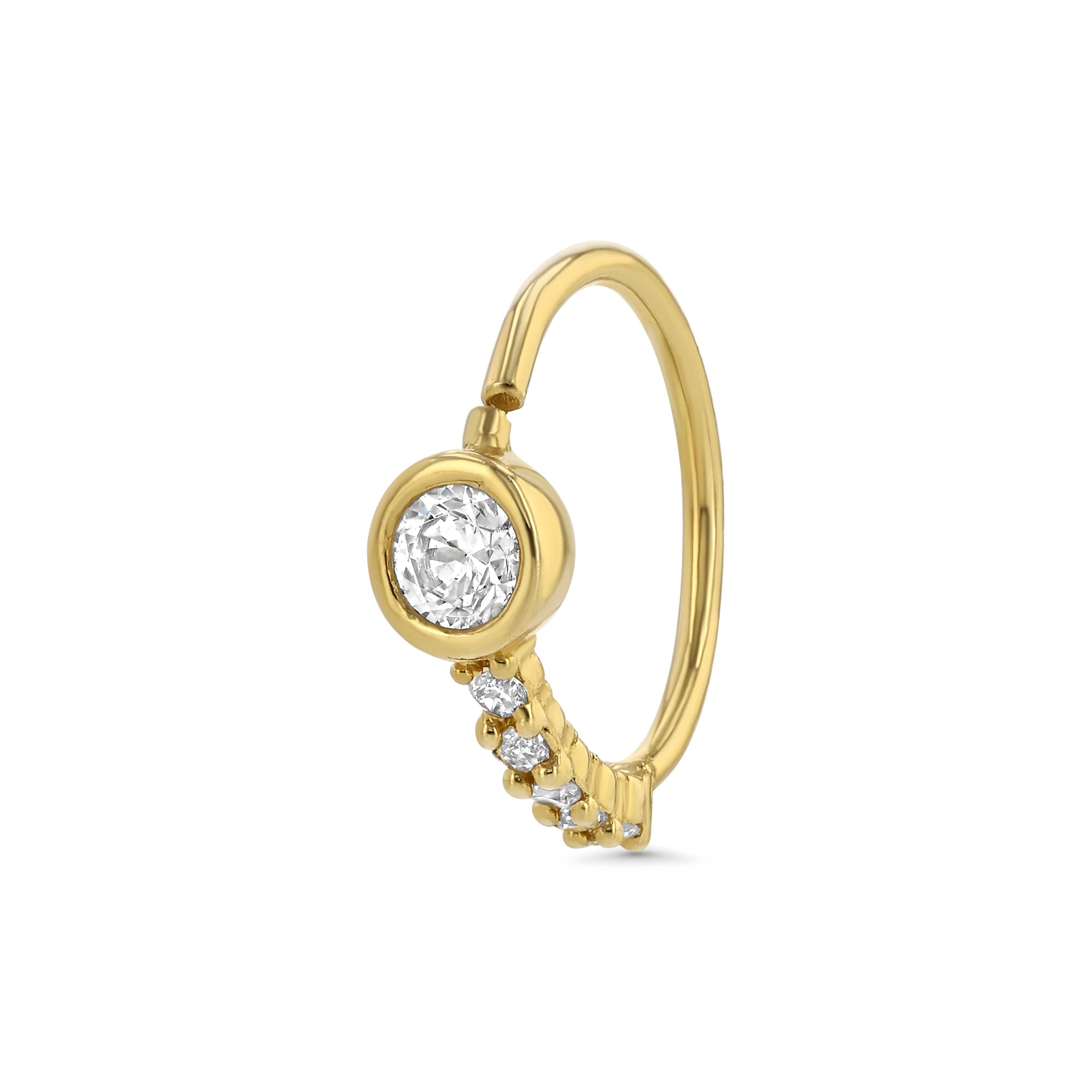 7 gem lab diamond hoop nose ring – Artwell&Co
