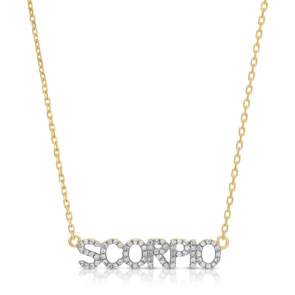10k Yellow Gold Scorpion Horoscope Necklace