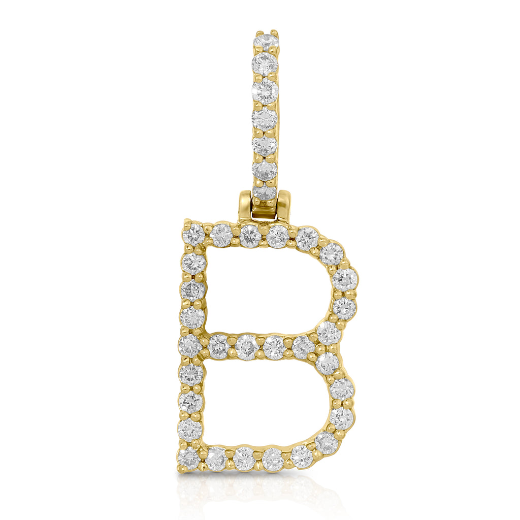 Letter B Initial Diamond Pendant - Artwell&Co