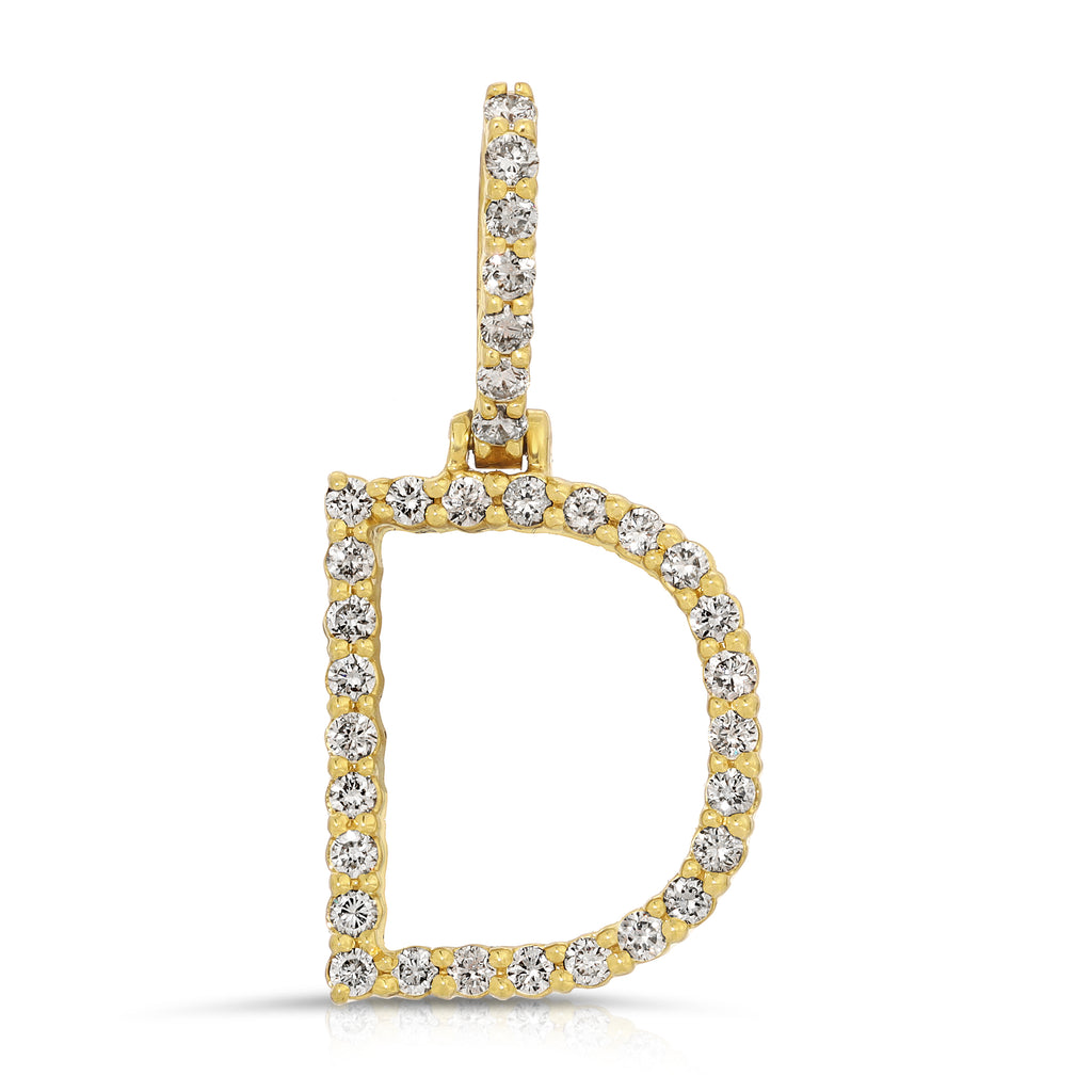 Letter D Initial Diamond Pendant - Artwell&Co