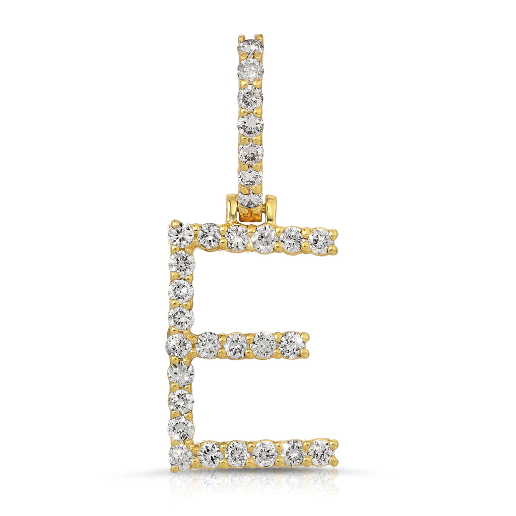 Letter E Initial Diamond Pendant - Artwell&Co