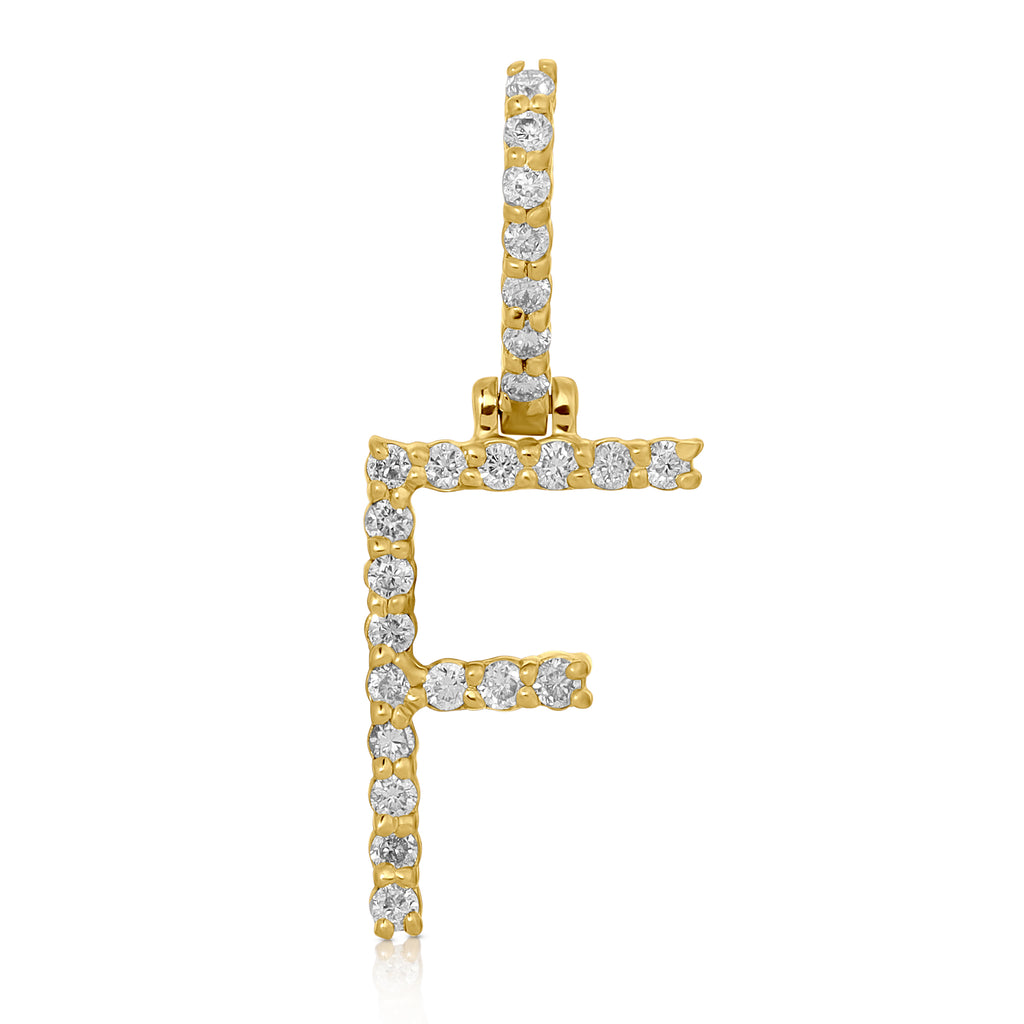 Letter F Initial Diamond Pendant - Artwell&Co