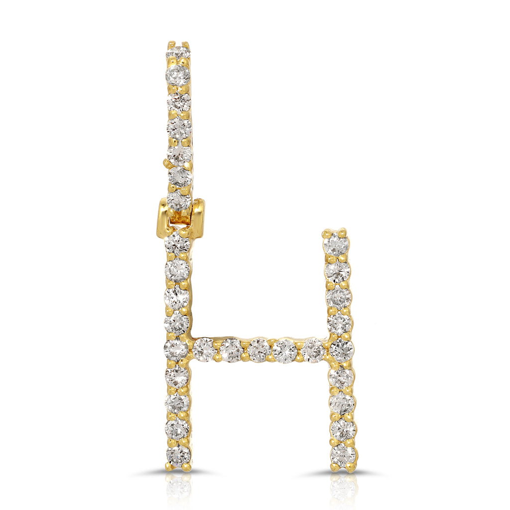 Letter H Initial Diamond Pendant - Artwell&Co