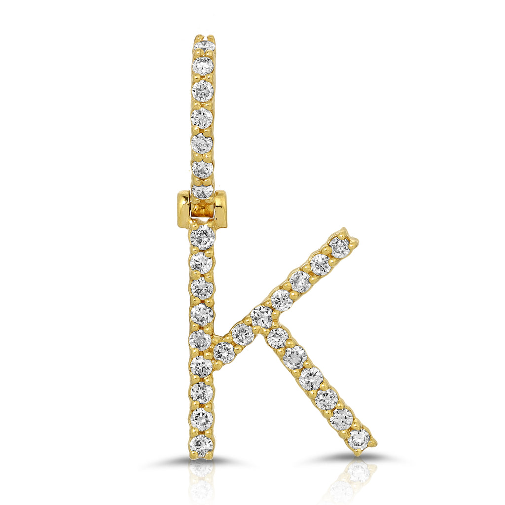 Letter K Initial Diamond Pendant - Artwell&Co