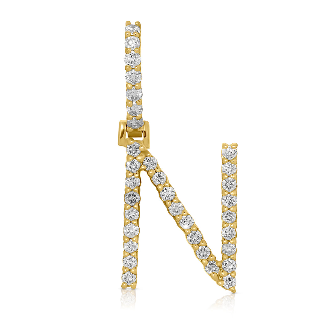 Letter N Initial Diamond Pendant - Artwell&Co