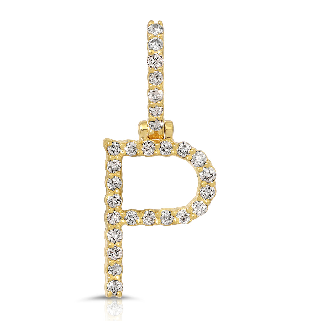 Letter P Initial Diamond Pendant - Artwell&Co