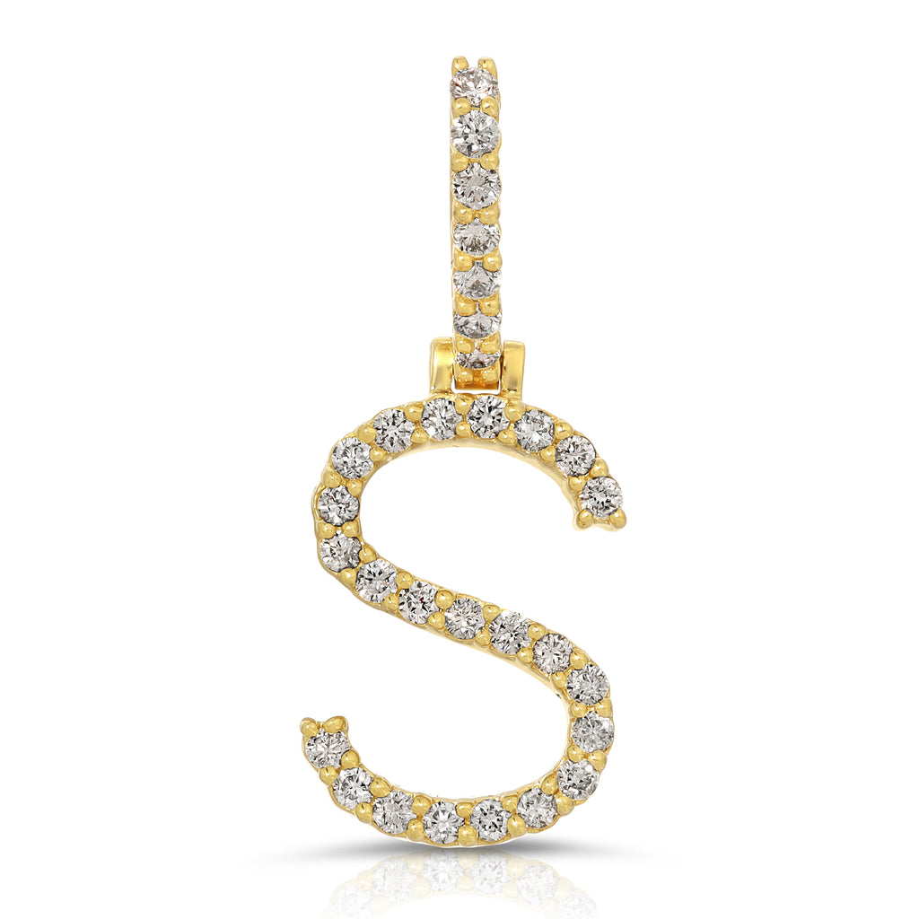 Letter S Initial Diamond Pendant - Artwell&Co