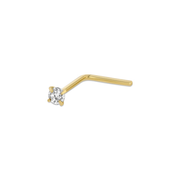 L Shape gem Nose Ring