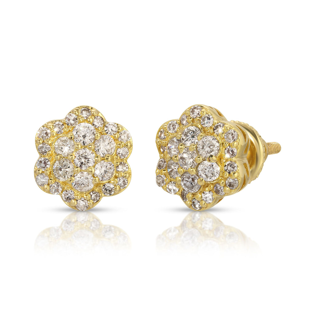 Nile flower Diamond Stud Earrings - Artwell&Co