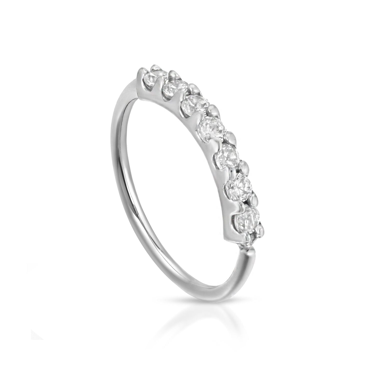 C shaped Stainless Steel Hoop Nose Ring Inlaid Shiny Zircon - Temu