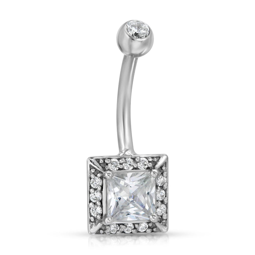 Diamond Frame Belly Ring - Artwell&Co