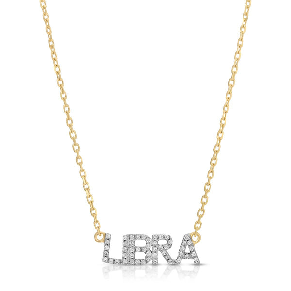 10K Yellow Gold Libra horoscope Necklace