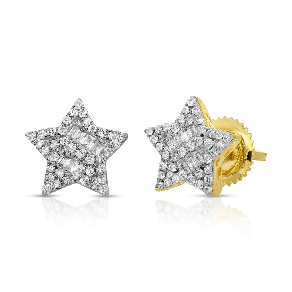 Royal Star Baguette Diamond Stud Earrings - Artwell&Co
