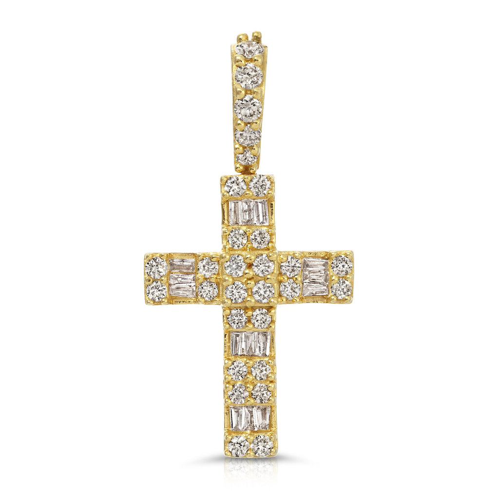 St Peter Baguette Diamond Cross Pendant - Artwell&Co