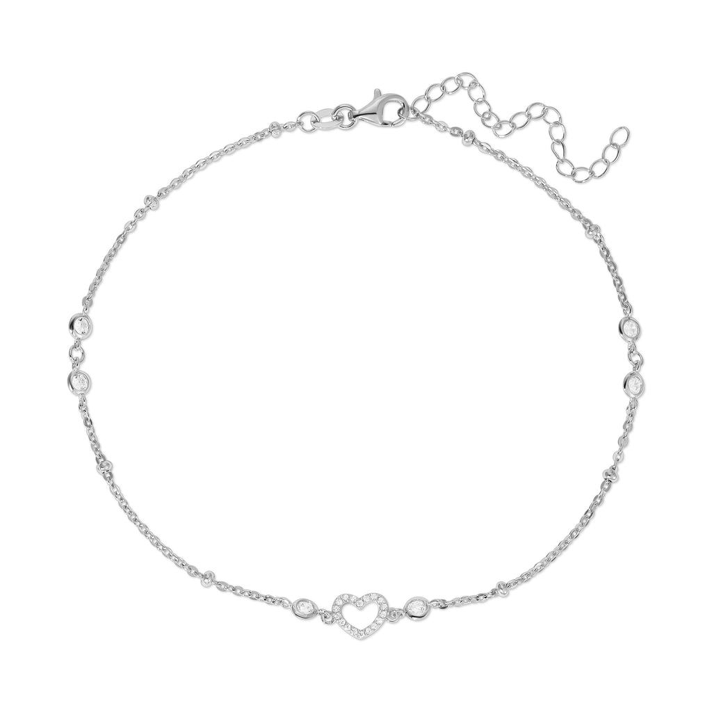 Small Heart Sterling Silver Anklets - Artwell&Co