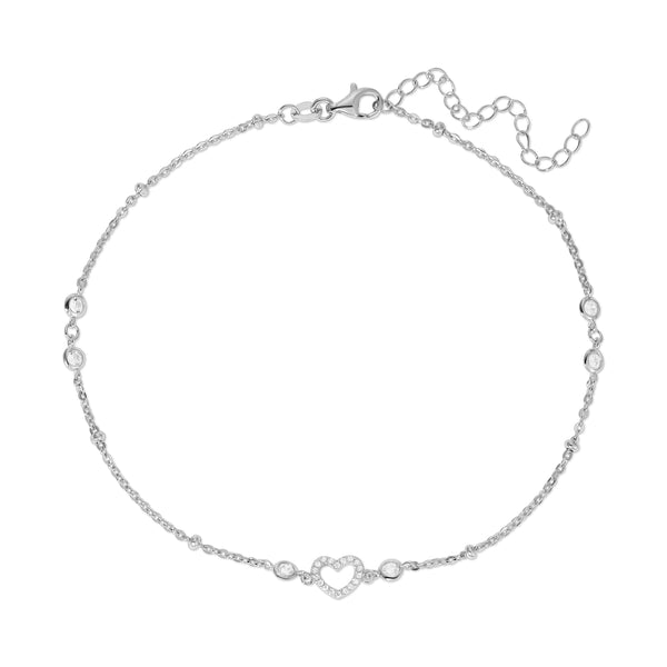 Small Heart Sterling Silver Anklets