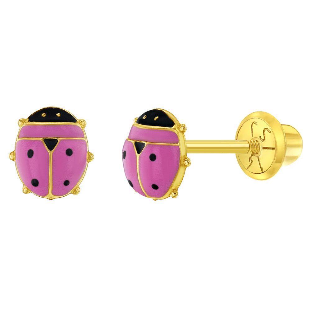Pink Ladybug Stud Earrings - Artwell&Co