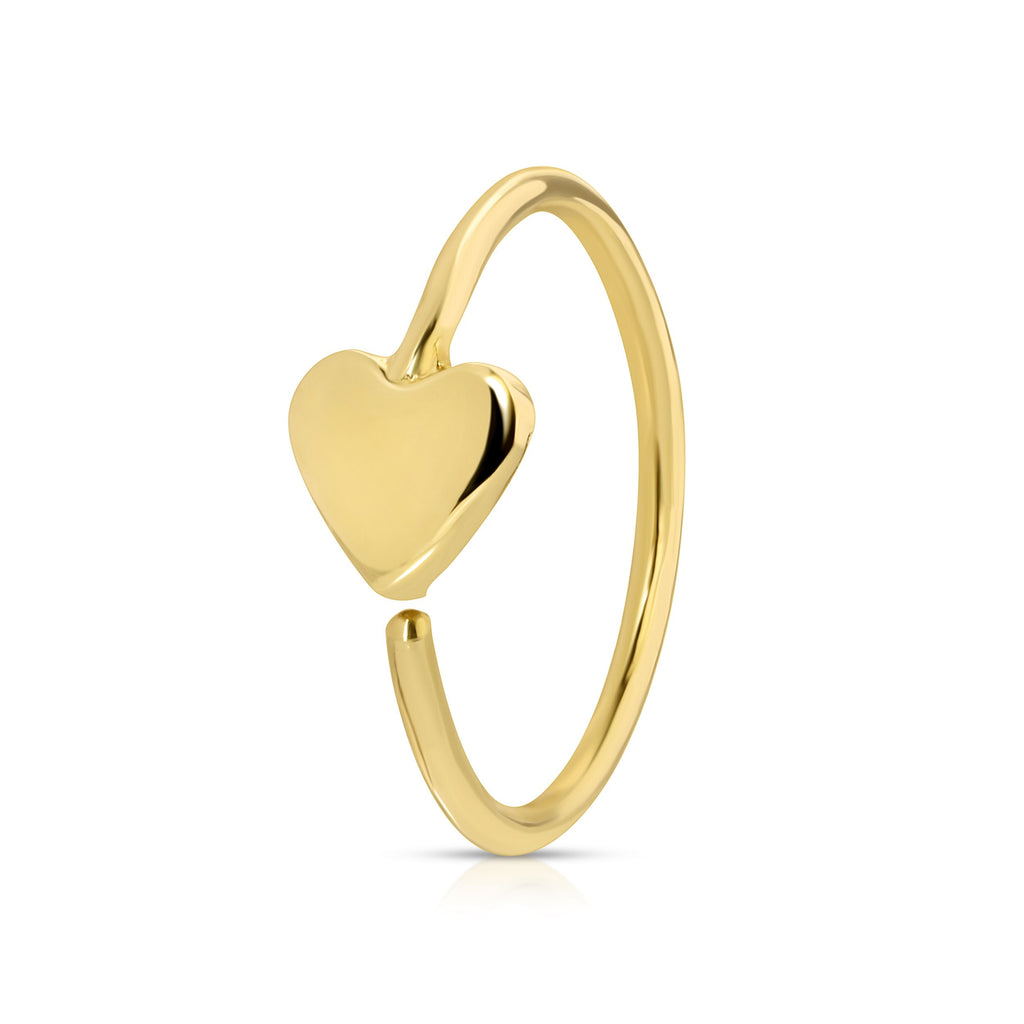 Gold heart  hoop nose ring - Artwell&Co