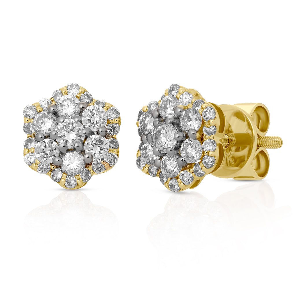 SP56 diamond flower Stud Earrings - Artwell&Co