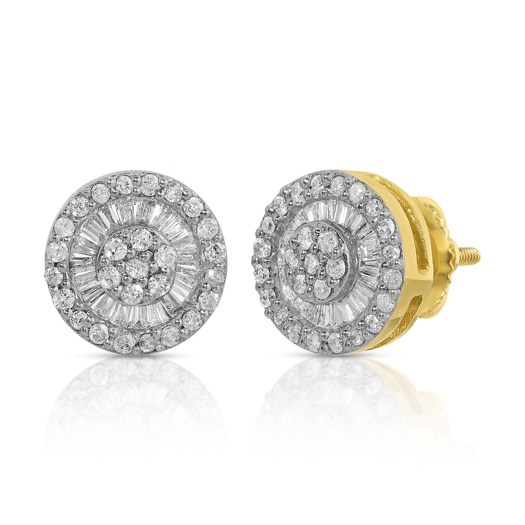 Eclipse Baguette Diamond Stud Earrings - Artwell&Co
