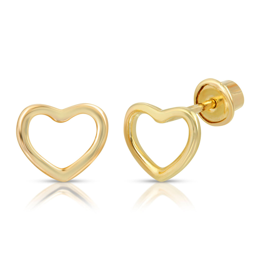 Gold Heart Stud Earrings - Artwell&Co