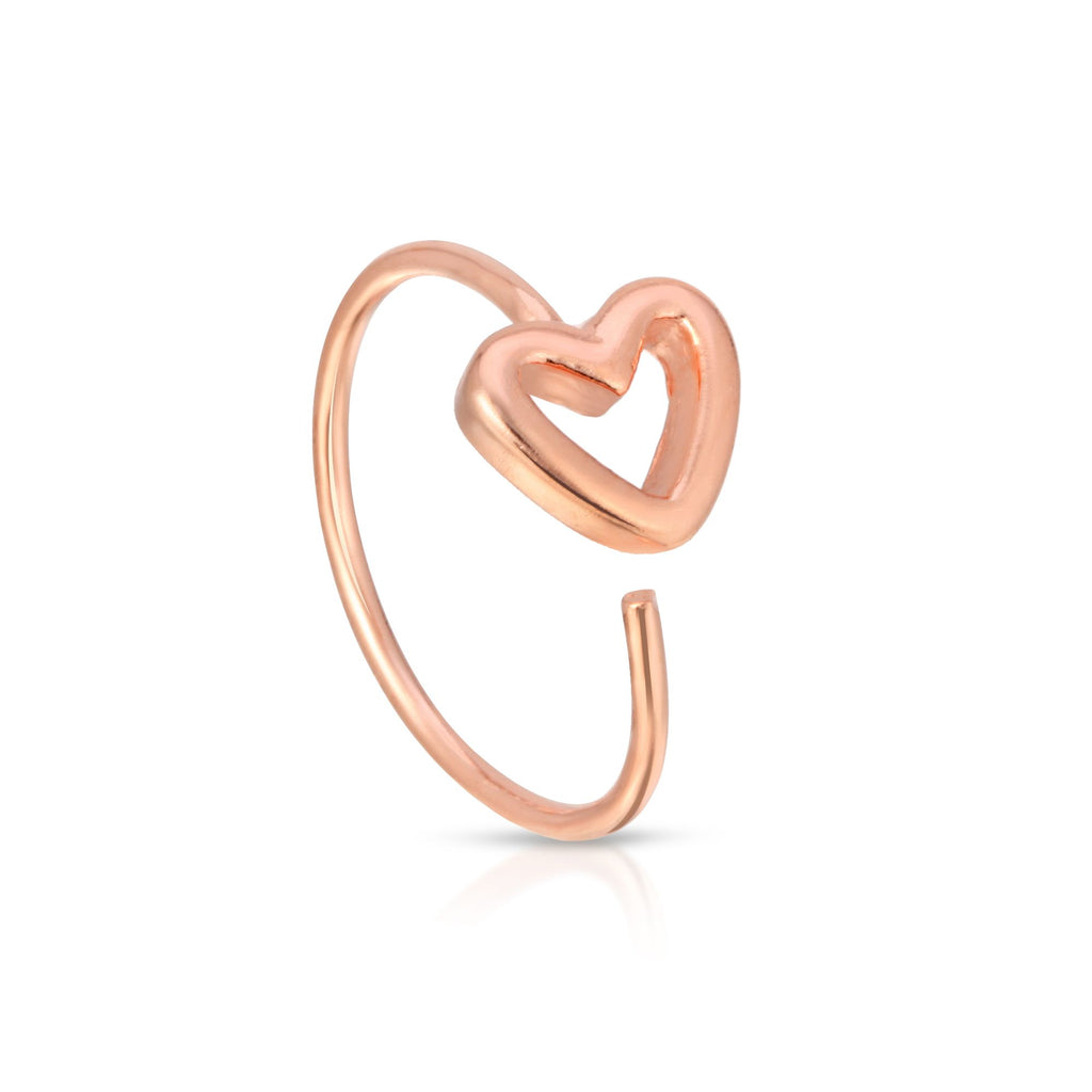 Gold heart hoop nose ring - Artwell&Co