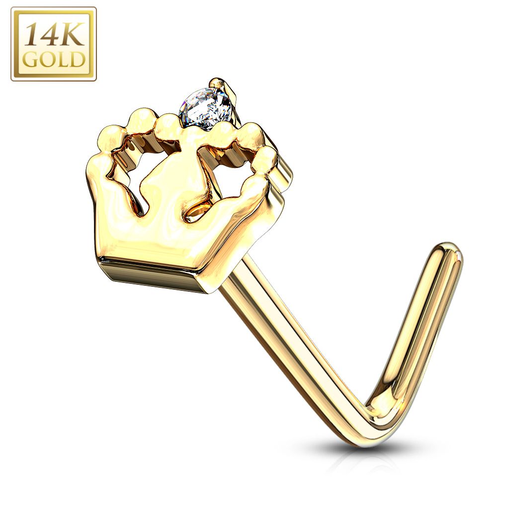 Kings Crown L shape nose ring - Artwell&Co
