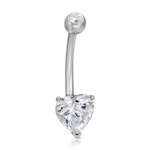 Diamond Heart Belly Ring - Artwell&Co