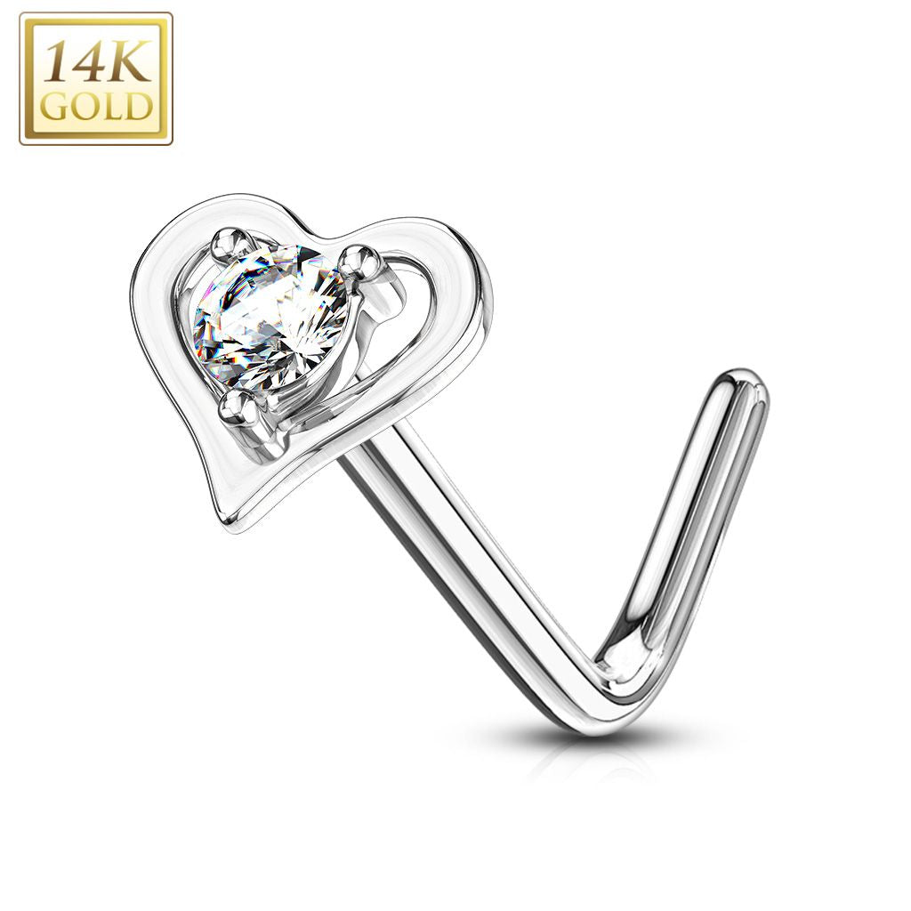 Cupid heart  L shape nose ring - Artwell&Co