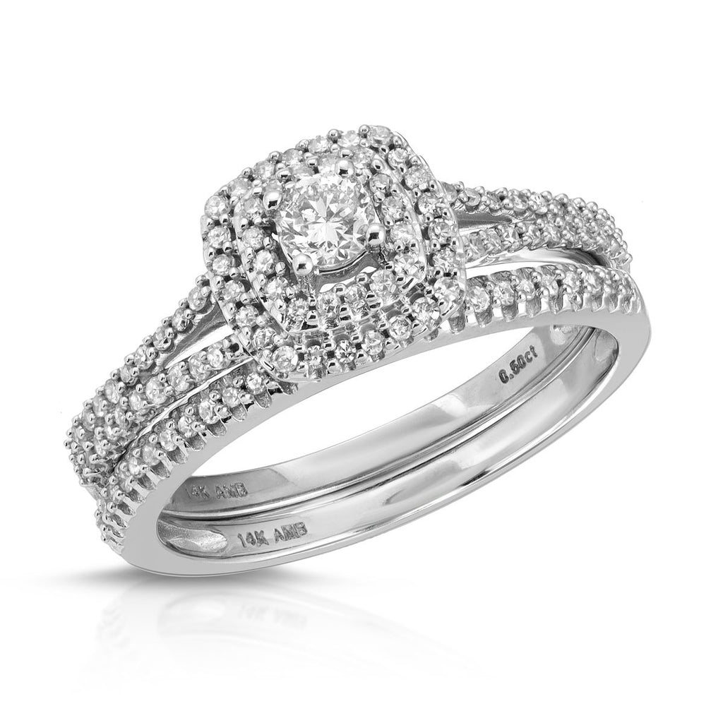 Soul Heart Bridal diamond Ring Set - Artwell&Co