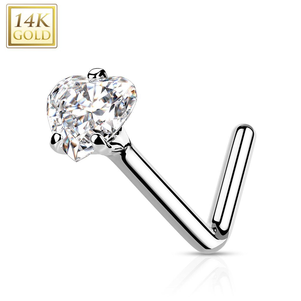 Heart L shape nose ring - Artwell&Co
