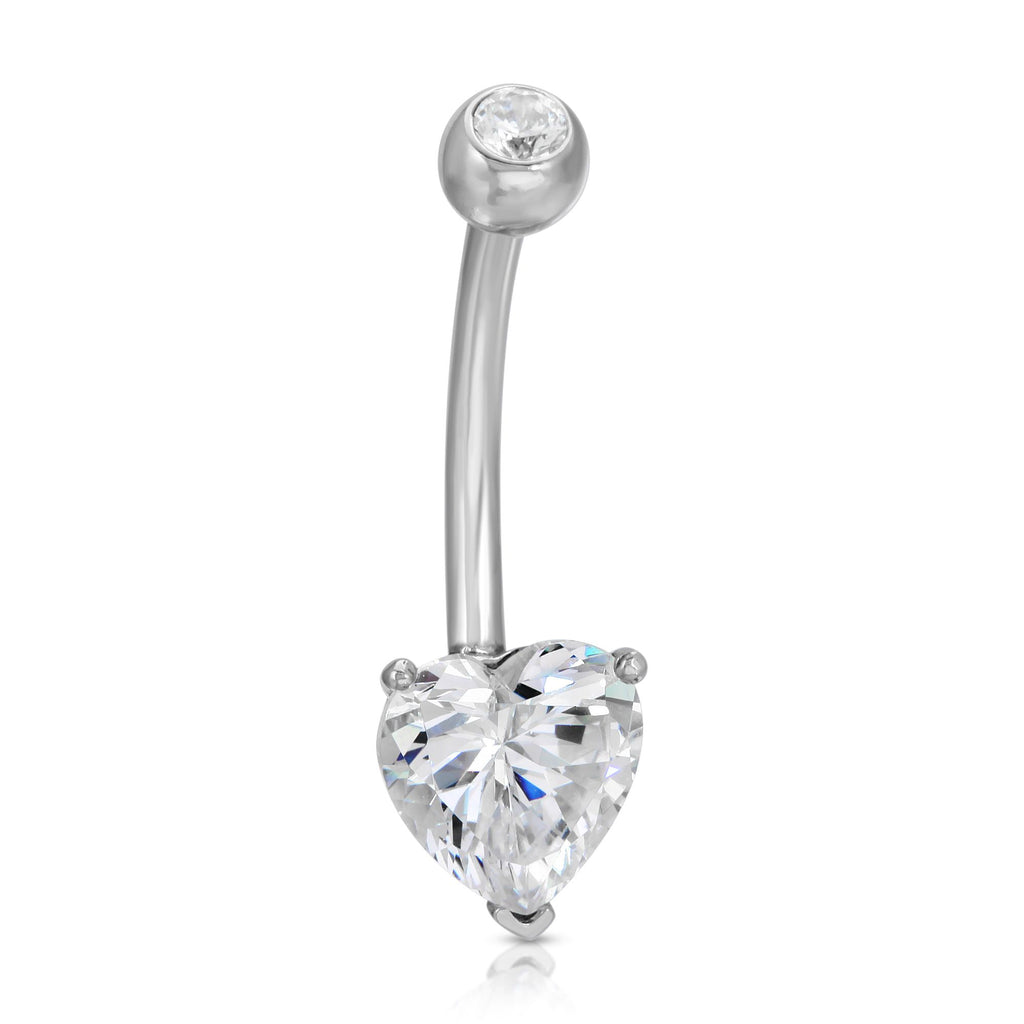 Diamond Heart Belly Ring - Artwell&Co